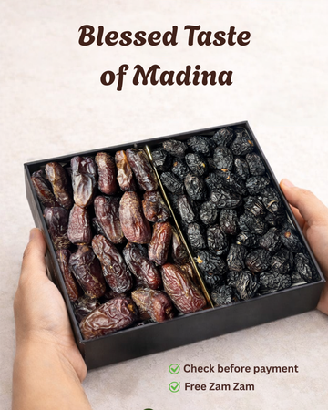 Fresh 2 Kg Blessed Taste Of Madina With Free 2 Bottle Abe Zam Zam